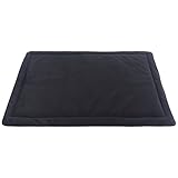 IEUUMLER Hundematte, Hundekissen Weiche und warme Hundebett Rutschfestem Waschbar Haustiermatratze Plüsch Wärmehundematte für Hunde und Katzen FC004 (74 * 53cm, Black)