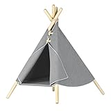 MYANIMALY Zelt für Katzen Wooden Hut, Sitz: 40 cm x 40 cm, Höhe des Zeltes: 72 cm, Tipi- Zelt für Katzen, Katzenbett,