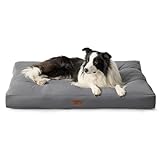 BEDSURE Wasserdichtes Hundebett große Waschbar - 91x68 cm hundematratze kühlmatte L für Hunde, Outdoor gepolstert Hundematte grau in 10cm Höhe, selbstkühlend Grosse XL Hundekissen für Sommer