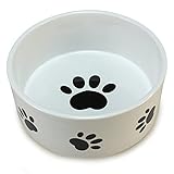 Arquivet Futternapf aus Keramik für Hunde oder Katzen, Pfotenstil, Futterbehälter für Haustiere, Futterschale aus Keramik für Hunde und Katzen, 19 cm