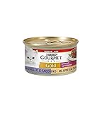 Gourmet Gold Flechte di Gusto Nassfutter für Katzen mit Truthahn und Lamm, 85 g