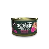 Schesir, Komplettes Nassfutter für Katzen After Dark Hähnchenfilets mit Rindfleisch in Brühe (12 Dosen x 80 g)