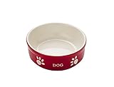 Nobby Hunde Keramiknapf DOG, rot / beige 13,5 X 13,5 X 5 cm, 1 Stück