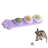 Holdes Katzenminze-Bälle, die an der Wand kleben,Katzenminze-Wandball | Drehbarer Katzenminzeball - Katzenminze-Bälle für die Wand von Katzen, Katzenminze-Katzenspielzeug für Hauskatzen, essbare