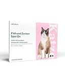 vetevo Spot On Katze, Floh- & Zeckenschutz für Katzen, Gegen Flöhe & Zecken, Natürlich, Ohne Insektizide, für Katzen zwischen 2-8 Monaten | Biozidprodukt
