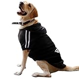Eastlion Hunde Warm Hoodies Mantel Kleidung Pullover Haustier Welpen T-Shirt Schwarz 3XL