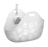 LitterLocker LitterBox White, Katzentoilette weiß, elegantes und praktisches Design, einfache Entleerung, inkl. Schaufel