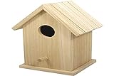 Rayher Hobby Rayher 62291000 Holz Vogelhaus Box, FSC zertifiziert, 12,5 x 10 x17 cm, zweiteilig, Vogelhaus zum Aufstellen, abnehmbares Dach, Braun