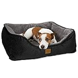 ib style® Happy Milo Hundebett | Körbchen für Hunde & Katzen | mit Reißverschluss | Größe: S | Schwarz