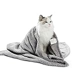 PAWZ Road Hundedecke Flauschig Weiche Katzendecke Waschbar Hundeteppich Grau, eine Bequemere Decke für Hunde und Katzen