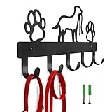 Virtcooy Hundemantelhaken, Hundehalsbandhalter für die Wand | Aufbewahrungshalter für Kragenaufhänger | Wandschlüsselhalter mit Hundepfoten-Motiv für Bauernhaus-Schlafzimmer