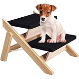 Faltbare Hunderampe - rutschfeste 2-in-1-Stufen für Hunde zum Bett aus Holz,Robuste Hunderampe, starke Katzentreppe für Katzen/Hunde, einfache Stufe, verletzte Hunde