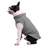 Hundepullover / Hunde-Sweatshirt, weiche Fleece-Weste, Kaltwetterjacke mit Ring für die Leine für kleine und mittelgroße Hunde (Größe M, Grau)