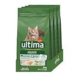 Ultima Adult Lachs, Trockenfutter für Katzen, 4 x 1,5 kg, insgesamt 6 kg