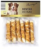 24x 120g Thempa Dentas Kaurolle Rinderhaut mit Huhn Hunde Leckerlis Hund 144 Sticks