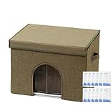 Kühlendes Katzenhaus – Sommer-Katzenunterschlupf, kratzfestes Katzenkühlerhaus, kompaktes kleines Hundehaus mit Bodenverstärkung, wasserdicht, kühlend, Innenbereich, 48,3 x 38,1 x 33 cm