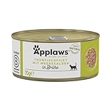 Applaws Cat Food Tin Tuna and Seaweed, 70g, Pack of 24