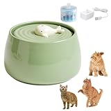 Keramik-Katzen-Wasserbrunnen, 1,275.7 g/1.3L Ultra-Silent Automatischer Haustier-Wasserspender für Katzen im Innenbereich mit niedlichem Wal-Design, Aktivkohlefilter