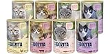 Bozita Cat Paté Nassfutter | 8X 400g Mix | 4 Sorten | getreidefreies Alleinfuttermittel für Katzen | 100% Tierisches Protein mit hohen Fleischanteil