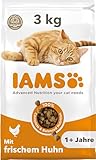 IAMS Katzenfutter trocken mit Huhn - Trockenfutter für Katzen im Alter von 1-6 Jahren, 3 kg