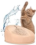 Lucky-Kitty Trinkbrunnen für Katze braun I Katzenbrunnen Keramik Handarbeit, hygienisch I Kein Aufladen, kein Filter-Tausch I Trinkbrunnen leise & energiesparend I Wasserspender Katzen plastikfrei