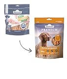 Dehner Premium Hundesnack, Leckerli getreidefrei / fettarm, Kausnack für ausgewachsene Hunde, Hühnerbrustfilet in Streifen, 500 g