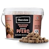 Chewies Trainingshappen Pferd - Monoprotein Snack für Hunde - 300 g - getreidefrei & zuckerfrei - Softe Leckerlies fürs Hundetraining - hypoallergen