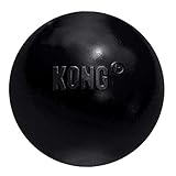 KONG – Extreme Ball – Hundespielzeug aus Robustem Kautschuk für Besonders Kräftiges Kauen, Schwarz – Für Mittelgroße/Große Hunde
