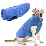 Idepet Winddichter Hundemantel Winter Warme Jacke,Anti-Schneeanzug Hundebekleidung für kleine mittelgroße Hunde mit Geschirrloch Blau Rosa Grau