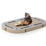 CanadianCat Company | XXL Katzenspielplatz ca. 85 x 54 x 5,8 cm mit integrierter Kratzpappe Katzenspielzeug Kratzbrett in Betonoptik Kratzkarton