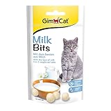 GimCat Milk Bits - Getreidefreier und vitaminreicher Katzensnack mit dem besten aus Milch - 8er Pack (8 x 40 g)