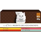 Gourmet A la Carte Katzenfutter nass, Sorten-Mix, 60er Pack (60 x 85g)