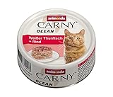 animonda Carny Ocean Katzenfutter, Nassfutter für Katzen, Weißer Thunfisch + Rind, 12 x 80 g