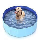 Mirtillo & Memole Hundepool, Kleiner Pool, großer XL-Pool, Pool für große Hunde, Klapppool, extra großer hoher Pool, starrer Hundepool, Minipool, starre Außenpools (120 x 30, Rot)