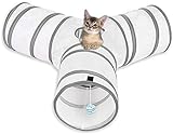 MFEI Cat Play Tunnel, Pet Tunnel 3-Wege Crinkle Collapsible Tube Toy Tunnel für Katzen Kaninchen, Hunde, Haustiere Vatertagsgeschenk für Sein Haustier