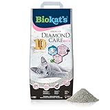 Biokat's Diamond Care Fresh Katzenstreu mit Babypuder-Duft - Feine Klumpstreu aus Bentonit mit Aktivkohle und Aloe Vera - 1 Sack (1 x 10 L)