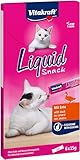 Vitakraft Liquid Snack, flüssiger Katzensnack, mit Ente, Katzenleckerlies, mit Beta-Glucane, unterstützt die Immunabwehr, kalorienarm (1 Paket mit 6x 85g)