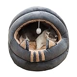 Queta Katzenhöhle. EIN mittelgroßes Haustiernest, das für Katzen, Kätzchen, Welpen und Welpen geeignet ist. EIN weiches und bequemes Katzenbett für alle Jahreszeiten. 40 cm (Halbgeschlossenes Design)