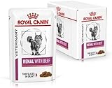 Royal Canin Veterinary Renal Beef | 12 x 85 g | Diät-Alleinfuttermittel für ausgewachsene Katzen | Zur Unterstützung bei Nierenproblemen | Im Frischebeutel | Schmackhaftes Rind