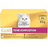Gourmet Gourmet PURINA GOURMET Gold Feine Komposition Katzenfutter nass, Sorten-Mix, 12er Pack (12 x 4 Dosen à 85g)