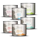 MjAMjAM - Premium Nassfutter für Katzen - Probierpaket, 6er Pack (6 x 200 g), getreidefrei mit extra viel Fleisch