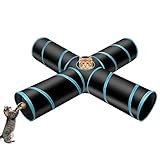 POHOVE Katzenspielzeug Katzentunnel 4-Wege-Spieltunnel Katze Spielzeug Hundespielzeug Spieltunnel für Katze, Welpe, Kitty, Kätzchen, Kaninchen