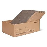 FUKUMARU Kratzbrett Katze, 5er-Set, Katzenkratzbox mit hochwertiger Karton, Doppelseitige Kratzpappe für Katzen, Widerstandsfähig Katzenmöbel, 43.5x29.5x14 cm Groß