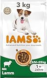 IAMS Hundefutter trocken mit Lamm - Trockenfutter für erwachsene Hunde ab 1 Jahr, geeignet für kleine & mittelgroße Hunde, 3 kg