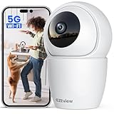 CZEview 3K 5MP Überwachungskamera Innen, 2,4/5Ghz Dual-Band WLAN Kamera Überwachung Innen, Hundekamera Haustierkamera mit APP, 360° Kamera Indoor, Zwei-Wege-Audio, Nachtsicht, AI Bewegungserkennung