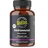 Biotiva Baldrian Bio 150 Kapseln - Baldrianwurzel gemahlen - 600mg pro Kapsel - Abgefüllt und kontrolliert in Deutschland - Vegan
