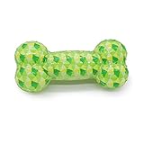 Quietschendes Hundespielzeug aus Latex, Kauknochenspielzeug für Hunde Welpenspielknochen, Spielzeug zum Spielen und zum Training (grün)
