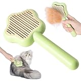 Carehabi Katzenbürste - Haustier Hundebürste Katzenbürste, Haar Entferner Haustierbürste für Langhaar und Kurzhaar, Sauberes Haustierhaar von der Bürste mit Einem Knopf (grüner)