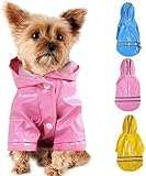 Sarekung Im Freienwelpen Haustier Regenmantel mit Hauben Wasserdichten Jacken PU reflektierendem Regenmantel für Hunde Katzen Kleid Kleidung