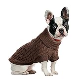 ubest Hundepullover, Sweater Gestrickter Pullover für Kleine Hunde, Hunde Pullover Katzenpullover für Herbst Winter, Braun, S